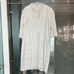 Johnny Was Ivory Embroidered Dress